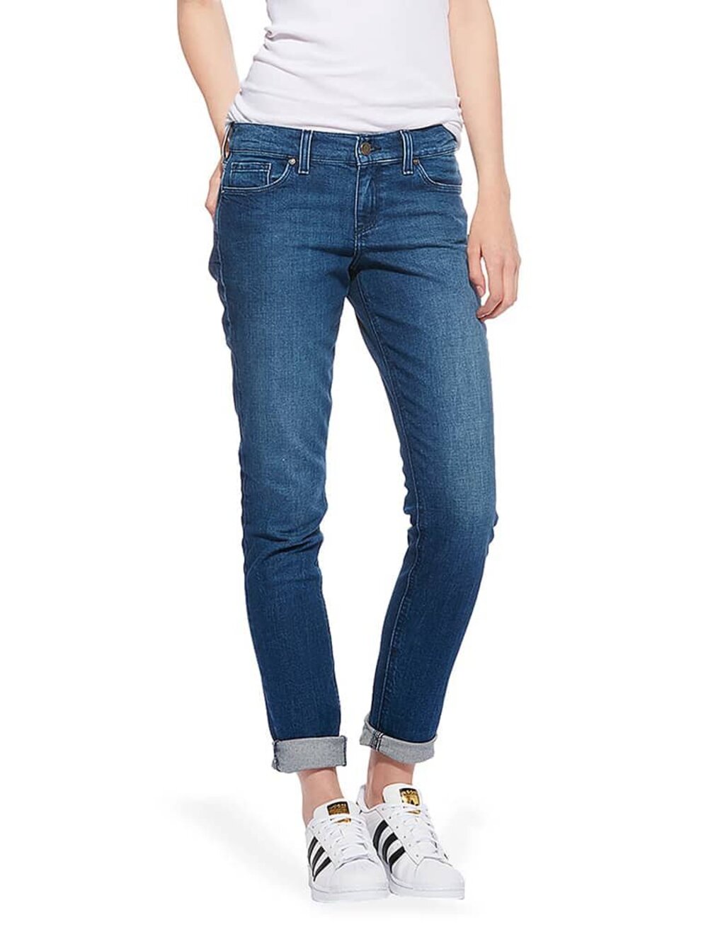 Mott & Bow Ludlow Slim Boyfriend Jeans in Medium Blue Wash 32x30